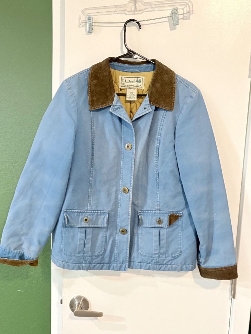 Vintage LL Bean Light Blue Canvas Thinsulate Barn Chore Field Jacket